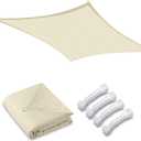 Yescom 1 Pack 16'x16' Square Sun Shade Sail Beige Top Canopy 97% UV Block Outdoor Patio Pool Garden Backyard