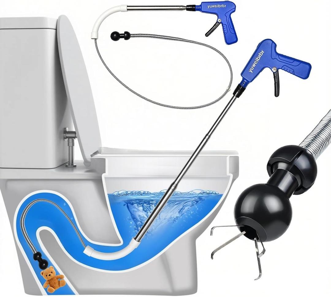 Toilet Snake Drainage Blockage Remover - Flexible Gripper to Retrieve Lost Items & Clean Minor Blockages - Quick Fix for Drain ProblemsAn Economical Solution for Every DIY Plumber