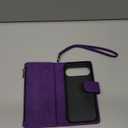 LBYZCASE Phone Case for Google Pixel 9/ Pixel 9 Pro 5G 2024 with RFID Blocking Credit Card Holder and Wrist Strap, Flip Folio Leather Wallet Protective Cover for Pixel 9 Pro, Purple