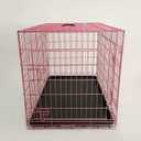30-Inch Folding Metal Dog Crate for Small and Medium Breeds Double Door, Removable Tray, and Carry Handle Ideal for Indoor - Pink