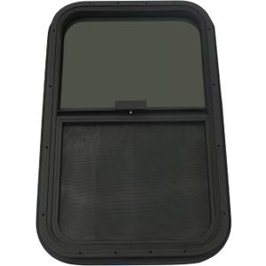 RV Window 24" W x 15" H,Tiny House Horizontal Slider Window For Cargo Trailer,Vintage Technologies RV Windows For Horizontal Sliding Replacement Glass &Trim Set(for 2" walls,Not 1 1/2 " walls) (24x15inch)