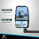 Passenger Side Tow Mirror Compatible with 2003-2019 Chevy Express/GMC Savana 1500 2500 3500, Right Side Manual Folding Adjustable Towing Van Mirrors Replacement