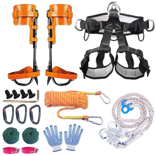TraVisonyx Tree Climbing Gear, Tree Climbing Spikes,with Adjustable Climbing Straps Arborist Equipment for Climbers, Hunting, Fruit Picking,Logging, Climbing, Etc