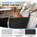 Dog Car Seat for Medium Dogs - Pet Car Seat with 2 Safety Straps & Waterproof Padding, Portable Pet Carrier for Cars, Trucks & SUVs, Comfortable Booster Bed for Pets Up to 55lbs (Black/Grey)