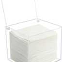 Watpot Disposable Face Towel Storage Box Compatible with Facial Towel XL, Acrylic Disposable Face Towelette Holder Container, Clear