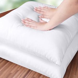 18x18 Pillow Inserts, Set of 2, White – Indoor Decorative Throw Pillows for Bed, Sofa & Couch – Soft, Supportive & Fluffy Cushion Inserts