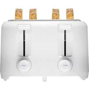 Proctor Silex 4 Slice Toaster with Extra Wide Slots for Bagels, Cool-Touch Walls, Shade Selector, Toast Boost, Auto Shut-off and Cancel Button, White (24214PS)