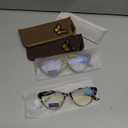 EYEURL Cat Eye Reading Glasses for Women 2 Pair Blue Light Blocking Readers 1.25 Comfort Spring Hinge Lightweight Eyeglasses Anti Glare for Ladies (Leopard+brown)