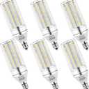 E12 LED Bulbs 12W Candelabra led Light Bulb,100 Watt Equivalent 1200lm Daylight White 5000K E12 Base LED Chandelier Light Bulbs Non-Dimmable LED Corn Bulbs, Pack of 6