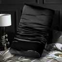 Satin Pillowcase for Contour Memory Foam Pillows, 24" x 14" x 5.1"/3.5" Cervical Pillow Case, Soft Pillow Cover for Sleeping Pillows (Black)