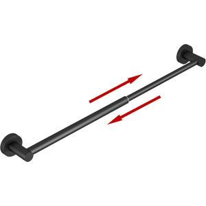 Towel Bar - Adjustable 304 Stainless Steel Towel Holder for Bathroom (11.8inch-22.6inch) Sturdy and Rustproof Wall Mounted Towel Rack for Bathroom Accessories, Black