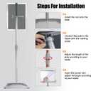 Adjustable Sign Stand for Display, with Upgraded Iron Base, Pedestal Floor Signage Stand Holder for Outdoor or Indoor Advertising (8.5 x 11, Silver)