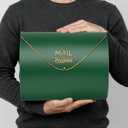 Green Wall Mount Mailbox for Outside,Waterproof Metal Mailboxes with Rust-Proof Galvanized Steel,Large Capacity Envelope Mailbox for House,12.99 x 10.35 x 3.5 Inch