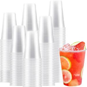 Lamosi 300 Count 16 oz Plastic Cups, Clear Plastic Cups Disposable, Plastic Drinking Cups Bulk for Party, Events