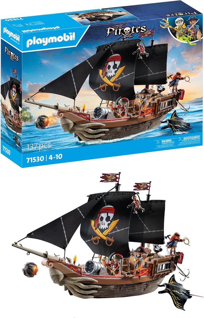 Playmobil Pirates: Large Pirate Ship, 20.28 X 15.16 X 5.59 Inches