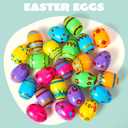 JOYIN 72PCS 2.3" Printed Empty Plastic Eggs, Bright Colorful Plastic Eggs Bulks for Festival Hunt, Filling Treats, Party Favor, Basket Stuffers, Classroom Prize Supplies