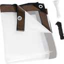 ZYP 6.6x13 FT Heavy Duty Clear Waterproof Tarps Outdoor Garden Rainproof Covering,Clear Vinyl Tarp with Grommets,Transparent Waterproof Tarpaulin for Covering Henhouse Porch Canopy Plant Camping