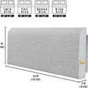 Full Headboard Pillow Cushion, Wall Mounted No Drill Headboard Pad for Existing Bed, Upholstered Soft Bed Backrest with Storage Pockets, Removable Washable Cover (Grey)