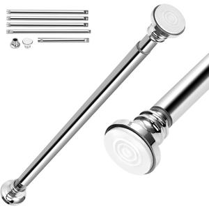 Clothes Drying Rack, 34-305cm Extendable Shower Curtain Tension Pole, Drill-Free Retractable Stainless Steel 304 Clothes Rack, for Bath,Closet,Wardrobe,Door,Kitchen(108-160cm)