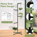Hanging Plant Stand, Plant Hanger Indoor, Corner Hanging Plant Stand, Black Metal Holder for Bedroom, Living Room, Garden, Balcony (large)