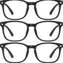 Gaoye Stylish Blue Light Glasses for Woman - Computer Glasses 99% Blue Light Blocking - Lightweight TR90 Frames - 3 pack (B4-matte Black*3)