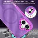 BENTOBEN Carbon Fiber for iPhone 17 Case 2025 [Compatible with MagSafe] Magnetic Phone Case iPhone 17 6.3" Slim Thin Smooth TPU Bumper with Drop Protection Anti-Yellow Women Men Cases Cover, New Pink