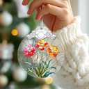 2 x Christmas Ornaments: Stained Glass-Style January Birth Flower Ornament  Christmas Tree Decorations, Holiday Party Gifts, Mother's Day & Birthday Gifts for Women, Mom & Grandma | Birth Flower Gift (December)