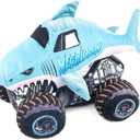 Jay Franco Monster Jam Plush Stuffed Megalodon Pillow Buddy - Super Soft Polyester Microfiber, 16 inches (Blue - Megladon)