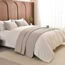 Sanracie Oversized King Quilt Bedspreads 128"x120" for Extra Bed, 100% Cotton California King Coverlet Quilt Set Linen Colored 3Pcs Lightweight Extra Large King Bed Quilt for All Season, Extra Wide Super King