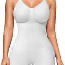 Nebility Shapewear Bodysuit for Women Tummy Control Body Suit Seamless Full Body Shaper Mid Thigh Shorts, M/L