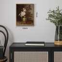 KISSFOX Framed Wall Art Vintage Wall Decor Flower Pictures Dark Botanical Canvas Art Rose Floral Paintings Moody Still Life Artwork For Bedroom Living Room Kitchen 12x16