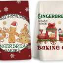 Gingerbread Kitchen Towels Set of 2, Christmas Decors for Home,Christmas Dish Towels for Kitchen Hand Towels for Bathroom,Gifts for Women,Housewarming Gifts 1624 Inches