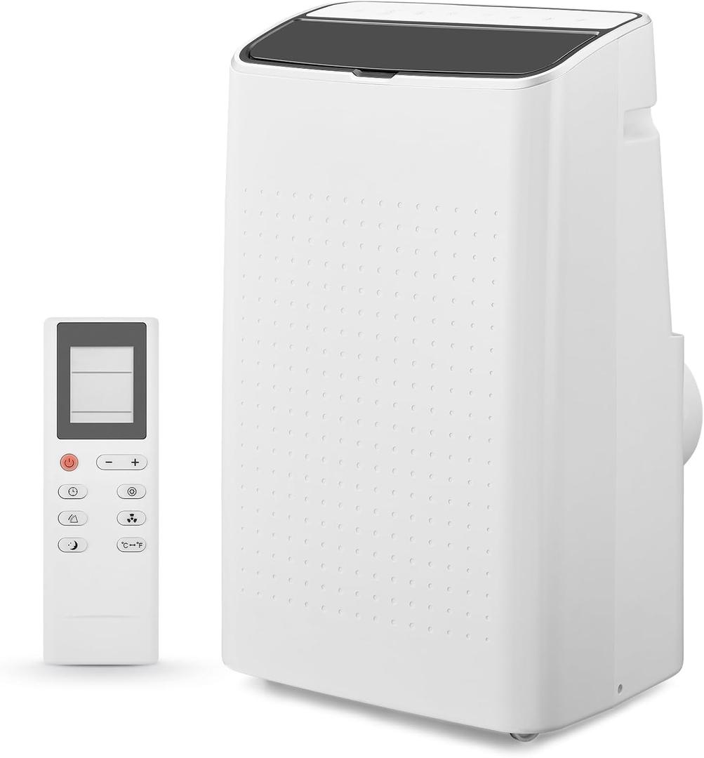 14000 BTU Portable Air Conditioners Cools Up to 750 Sq.Ft, 3-IN-1 Free Standing Cooling AC Unit with Fan & Dehumidifier, Includes Remote Control & Window Kit, Smart/Sleep Mode, Auto Swing, 24H Timer
