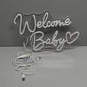 Welcome Baby Neon Sign, Dimmable Switch Welcome Led Signs for Wall Backdrop Decor, Warm White Neon Light Up Sign for Baby Shower Birthday Party Gender Reveal Bedroom Boys Girls Present