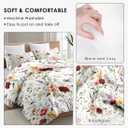 WeCozy Queen Size Comforter Set with 2 Pillowcases, Wildflower Flower Floral 3 Pcs Bedding for Kids and Adults, Boho Watercolor Butterfly Soft Comforter Set for Bedroom Bed Decor
