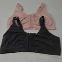 Fruit of the Loom Women's Comfort Front Close Sport Bra with Mesh Straps 40, 2 Pack, Dark Grey & Pink