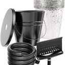 Rear Grease Drainage System for Blackstone Grease Catcher Upgrade, Blackstone Grease Trap Funnel with Grease Gate, Grease Bucket W/Lid, 12 Pack Foil Bucket Liners, Blackstone Griddle Accessories