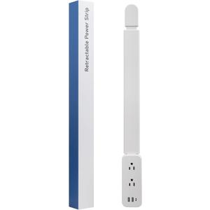 Electrical Outlet Extender Stick - Features USB-A, USB-C and 2 AC Outlets, Extends 22"-34", Rotates 180 Access Hard-to-Reach Outlets, Wall Plug Power Socket Expander Nightstands, Sofa, Desks and More