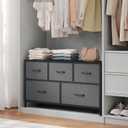 SONGMICS BELLAH Collection - Dresser for Bedroom, Chest of Drawers, Storage Organizer Unit, Closet, Entryway, Steel, 5 Drawers, Modern, Slate Gray ULGS322GN02S