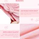 Century Star Newborn Hat for Baby Girls Infant Toddler Soft Hospital Hats Beanie Baby Turbans Head Wrap with Bow Cap (Yellow)