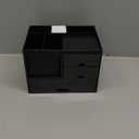 Marbrasse Desk Organizer with 3 Drawer, Multi-Functional Pencil Pen Holder for Desk, Desk Organizers and Accessories with 4 Compartments, Desktop Organizer Storage for Office Home Art Supplies (Black)