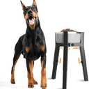 SHAINFUN Adjustable Dog Bowl Stand for Large & Extra Large Breeds, Single Tall Food & Water Holder, Height Adjustable 9.8"-13.4", Width 7"-11", Elevated Dog Bowls (Bowls Not Included)