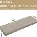 PURE ERA Carpet Stair Treads Ultra Plush 9.5" X 30"Soft Bullnose Indoor Stair Protectors Pet-Friendly Non-Slip Skid Resistant Tape Free Washable Reusable(14 Pieces, Cream Gray)