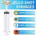 100 Pack Syringes with Tip Cap, 20ml Liquid Syringe BPA-Free Suringes