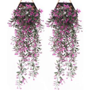 Artificial Hanging Ivy, PASYOU Vine Plastic Plants Grass Leaves Foliage Vines, UV Resistant Greenery Fake Flowers for Home Indoor Outdoor Garden Door Wall Wedding Party DIY Decoration - Fuchsia 4 Pack Artificial Hanging Ivy, PASYOU Vine Plastic Plants Grass Leaves Foliage Vines, UV Resistant Greenery Fake Flowers for Home Indoor Outdoor Garden Door Wall Wedding Party DIY Decoration - Fuchsia 4 Pack