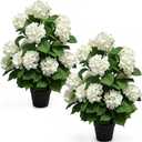 30" Artificial Hydrangea Trees, Set of 2 Faux Hydrangea Flowers Bush