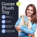 Itzy Ritzy Snuggles Plush Toy Soft Stuffed Animal for Babies, Kids & Adults Sensory Ribbons & Textured Fabrics for Tactile Play Cozy & Cuddly Companion for Newborns & Up (Goose)