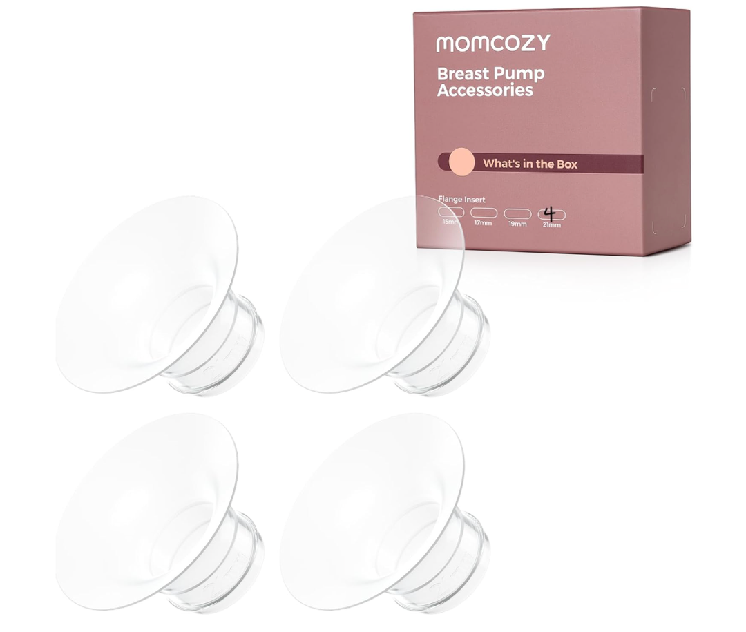 Momcozy M5| M6| M9 Original Replacement Accessories, FoodGrade Silicone & BPA Free, Original Breastfeeding Parts, Inserts 21mm, 4 Pack