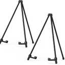 14" High Tabletop Instant Display Easel - Black Steel Small Tripod Easel Stand with Adjustable Holders for Pictures, Paintings, Posters and Store Signs(2 Pack)