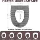 Heated Toilet Seat Cover,USB Powered Toilet Seat Warmer with Charger,5-Speed Adjustable Temperature and Timing Function,Levels Toilet Seat Cover with Soft Plush Fabric,Easy To Clean (Gray)